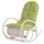 Mendler Schaukelstuhl Esmeraldas Polyester 58 x 101 x 58 cm Weiß mit Auflage grün
