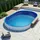POOL Total Ovalbecken 450 x 250 x 120 cm blau inkl. Bodenschienen, Einlaufdüse