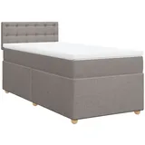 vidaXL Boxspringbett mit Matratze Taupe 100x200 cm Stoff