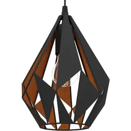 EGLO Carlton 1 3-flg. schwarz/kupfer