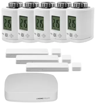 Homepilot Starter Set Smarte Heizung • 5 Thermostate • 3 Tür-/Fensterkontakte
