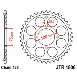 JT SPROCKETS Standard-Stahlkrone 1806 - 428