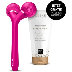 Geske Sonic Facial & Body Roller | 4 in 1 | Farbe: Magenta + Gratis Kosmetik Dermaroller  