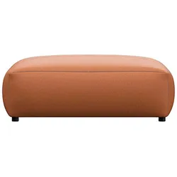 Pouf FLEXLUX "Lucera", braun (modern cognac), B:104cm H:41cm T:82cm, Kunststoff, Poufs, modern & anschmiegsam, Kaltschaum, Stahl-Wellenunterfederung