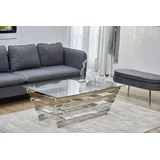 SalesFever Couchtisch, mit Design-Gestell aus Stainless Steel silberfarben