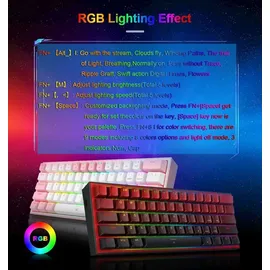 Redragon K617 RGB rote Schalter QWERTY