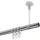 Interdeco GARDINENSTANGE Sonette Santo 600 cm (geteilt in 3 x 200 cm), 1-läufig, 20 mm Ø Edelstahl-Optik