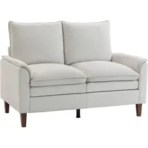 Homcom Loveseat Doppelschicht-Polsterung 84 x 95 x 146 cm Weiß mit Kissen
