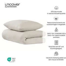SCHIESSER Lennox Uni Helltaupe 135 x 200 cm + 80 x 80 cm