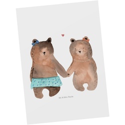 Mr. & Mrs. Panda Postkarte »Bär Freundin - Weiß - Geschenk, Karte, Einladung, Ansichtskarte, Geschenkkarte, Teddybär, Teddy, Grußkarte« weiß