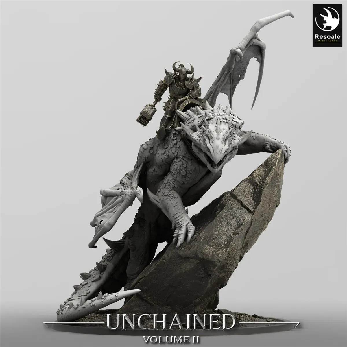 Pack Volcanic Dragon (4 inches & Custom Base) Set von Rescale Miniatures aus Unchained Vol. 2