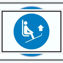 Skispitzen anheben Symbol Aufkleber A1 (594x841mm)