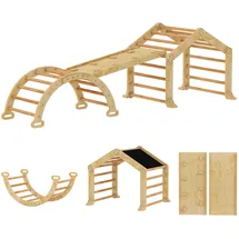 aiyaplay Kletterbogen 9-in-1 Naturholz
