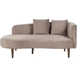 Chaiselongue Samtstoff taupe rechtsseitig CHAUMONT