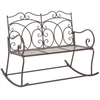 Furnicato Gartenbank 104 cm Eisen Antik Braun
