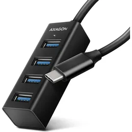 Axagon HUE-M1C Schnittstellen-Hub USB 3.0 (USB C), Dockingstation - USB Hub, Schwarz