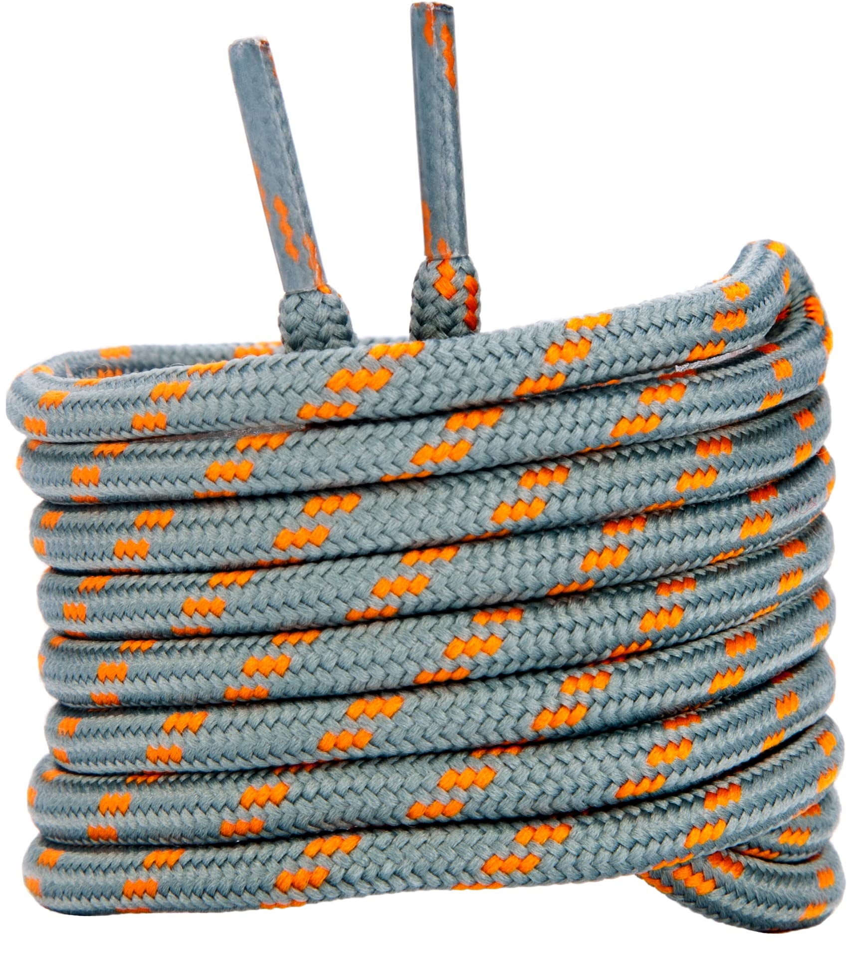 Tolumo Diameter 4.5 MM Round Durable Boot Laces Lengths 100 to 160 CM Shoelaces for Work and Leisure Boots, Hiking Shoes Light grey Orange 100 CM 1 Pair - 100cm - 1 Pair
