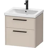 Duravit D-Code Waschtischunterschrank DC46700BD910000 ,Griff Diamantschwarz, Taupe Matt, Wandhängend, Schubkästen 2, 584x555x460 mm