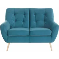 exxpo - sofa fashion 2-Sitzer »Scandi, bequem, aufwendige Rückenpolsterung für mehr Sitzkomfort«, akuelle Farben in hochwertige Bezugsqualitäten, Holzfuß