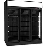 CombiSteel Flaschenkühlschrank mit 3 Glastüren Getränkekühlschrank schwarz Gastro 1530 Liter