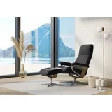 Stressless Relaxsessel STRESSLESS View Leder 91 x 110 x 85 cm grau mit Hocker