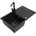 Bruno 1 Becken-Granitspüle mit Abtropffläche 6513-77-670300-70-B Schwarz