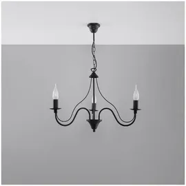 Sollux Minerwa 3-flg. E14 40W 60 cm schwarz