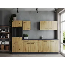 Respekta Küchenzeile 280 cm grau