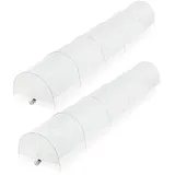 Relaxdays Folientunnel, 2er Set, 3,7 m Länge, PVC Gewächshausfolie, Frühbeet, Aufzucht, Pflanzentunnel, transparent