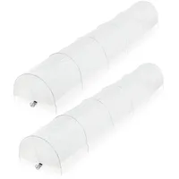 Relaxdays Folientunnel, 2er Set, 3,7 m Länge, PVC Gewächshausfolie, Frühbeet, Aufzucht, Pflanzentunnel, transparent