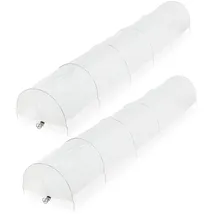 Relaxdays Folientunnel, 2er Set, 3,7 m Länge, PVC Gewächshausfolie, Frühbeet, Aufzucht, Pflanzentunnel, transparent