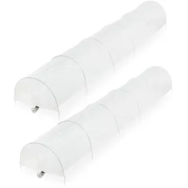Relaxdays Folientunnel, 2er Set, 3,7 m Länge, PVC Gewächshausfolie, Frühbeet, Aufzucht, Pflanzentunnel, transparent