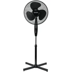 Mesko MS 7311 Leiser Fußventilator, 40cm, Drehzahlwähle Timer, Oszillierend, Höhenverstellbar, Schwarz, 90W