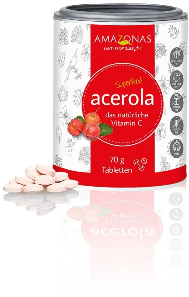 Preisvergleich Produktbild Amazonas Acerola Vitamin C Lutschtabletten zuckerfrei 70 g