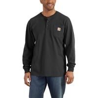 CARHARTT Workwear Pocket Henley Langarmshirt, schwarz, XL