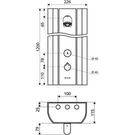 Schell LINUS DP-SC-T Duschkopf Aerosolarm, mit Desinfektion, Alu-eloxiert, Thermostat, DK
