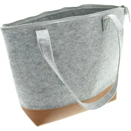 Frank Flechtwaren Shopper, Filzshopper, Einkaufstasche, Tasche Cognac Grey 45 x 13 x 35 cm, GH 68 cm - Grau/Braun