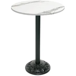 Restootab Stehtisch Bistrot-Stil Ø70cm - Modell weißer Marmor