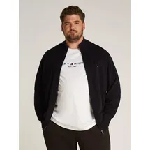 Tommy Hilfiger Big & Tall Cardigan "BT-PIMA ORG CTN CASHMERE ZTHRU-B", Herren, Gr. XXL, schwarz, Strick, Obermaterial: 95% Baumwolle, 5% Kaschmir, TOMMY HILFIGER BIG & TALL, regular fit, Rippbündchen, Strickjacken