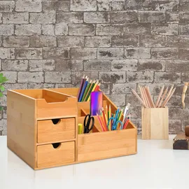 Homcom Schreibtischorganizer Aufbewahrungsbox Holz Natur 1 St.