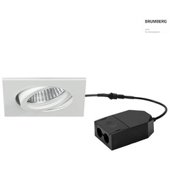Brumberg LED Einbaustrahler-Set LOOP-S, 230V AC, 5W 3000K 450lm 38°, CRi >90, schwenkbar, dimmbar, Recycling-Kunststoff, weiß BRUM-39385173