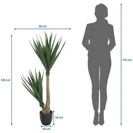 HJH Office Kunstpflanze YUCCA / Kunstbaum groß Zimmerpflanze künstlich, 871007