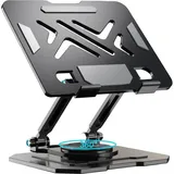 Tablet-Ständer, 360° drehbarer Tischständer, verstellbar und faltbar, Tablet-Ständer aus Edelstahl