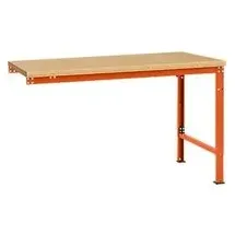 Manuflex Ansatztisch UNIVERSAL Spezial, Tischplatte Multiplex, 1500x1000, rotorange