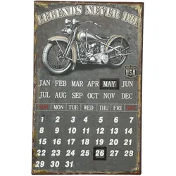 Metallbild AMBIENTE HAUS "Metallbild Kalender - Biker 25x40cm", bunt (farbe bild(er): bunt), B:40cm H:25cm T:1cm, Eisen, Bilder