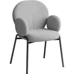 TECTAKE Stuhl Scandi gepolstert, Bouclé-Stoff  pro Stückhellgrau
