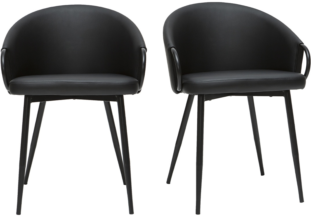 Chaises design noires (lot de 2) PRECIO