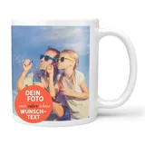 Sunnywall Tasse selbst gestalten mit Foto oder Text Personalisierbar Fototasse Keramiktasse in Weiß matt Basis Druck