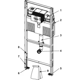 TECE TECEprofil WC-Modul mit Uni-Spülkästen, für Kinder-Stand-WC, Bauhöhe 1120 mm, Spülkasten, Betätigung vorn/oben