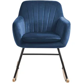 Beliani Schaukelsessel LIARUM Samtstoff 0 x 0 x 0 cm Blau